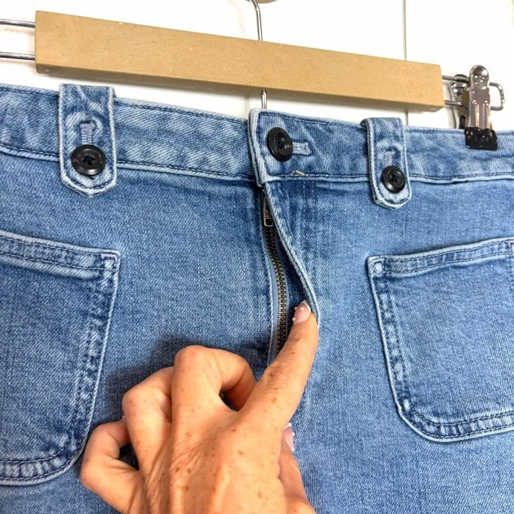 J. Crew Shorts Women 4 Blue Denim Sky Fall Wash High Rise Front Pocket small